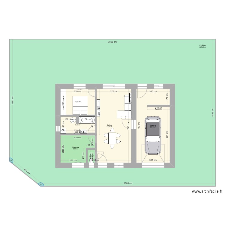 Projet 1 base Alysia. Plan de 7 pièces et 434 m2