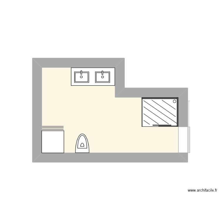 SDB grenier. Plan de 1 pièce et 7 m2