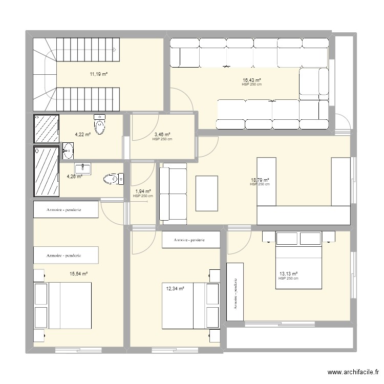 TIGUMI123. Plan de 10 pièces et 101 m2