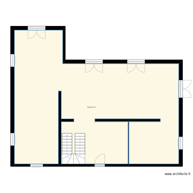 Maison RDC. Plan de 1 pièce et 114 m2