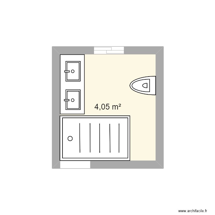 salle de bain rez inf, Grandvaux. Plan de 1 pièce et 4 m2