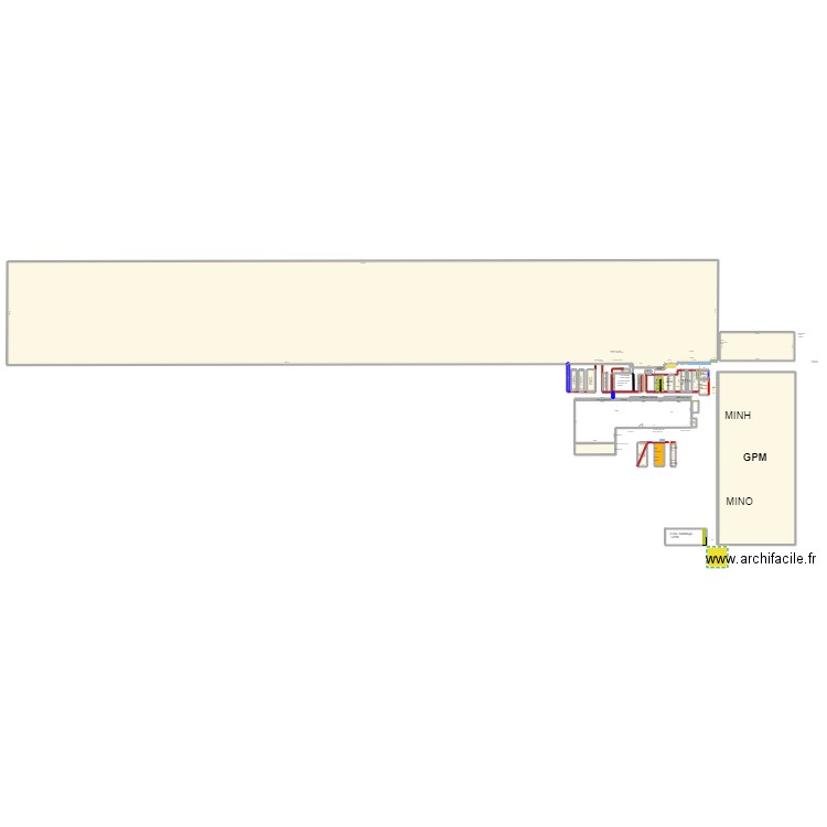 site. Plan de 35 pièces et 1996 m2