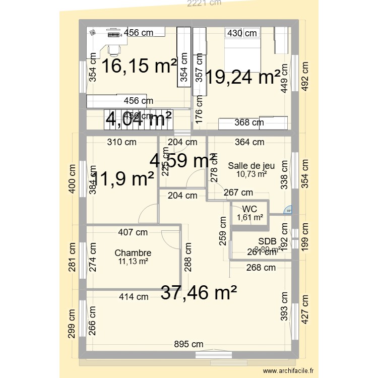 extension projet 7. Plan de 21 pièces et 241 m2