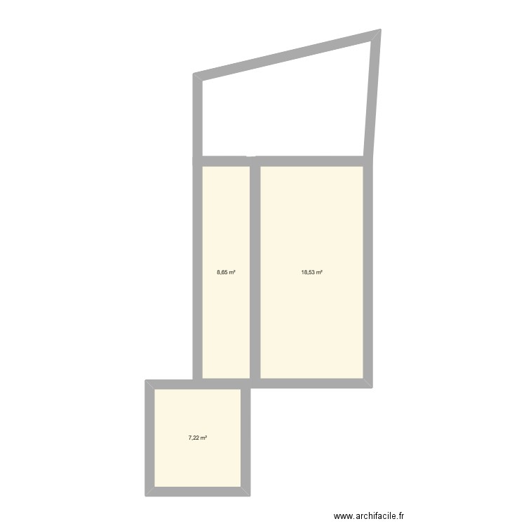 amenagement sdb chambre. Plan de 3 pièces et 34 m2