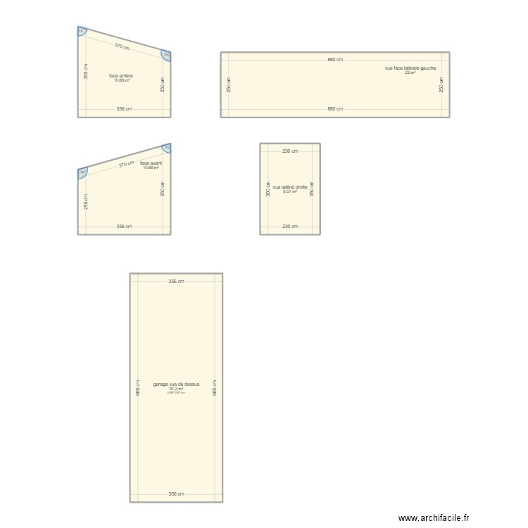 garage. Plan de 5 pièces et 83 m2