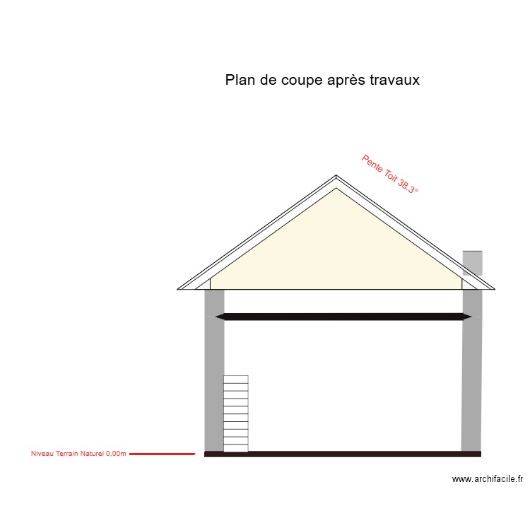 plan coupe. Plan de 0 pièce et 0 m2