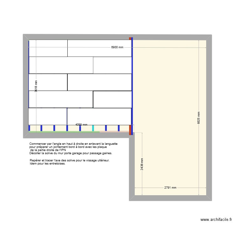 MezzanineLoick-Calepinage2. Plan de 1 pièce et 32 m2