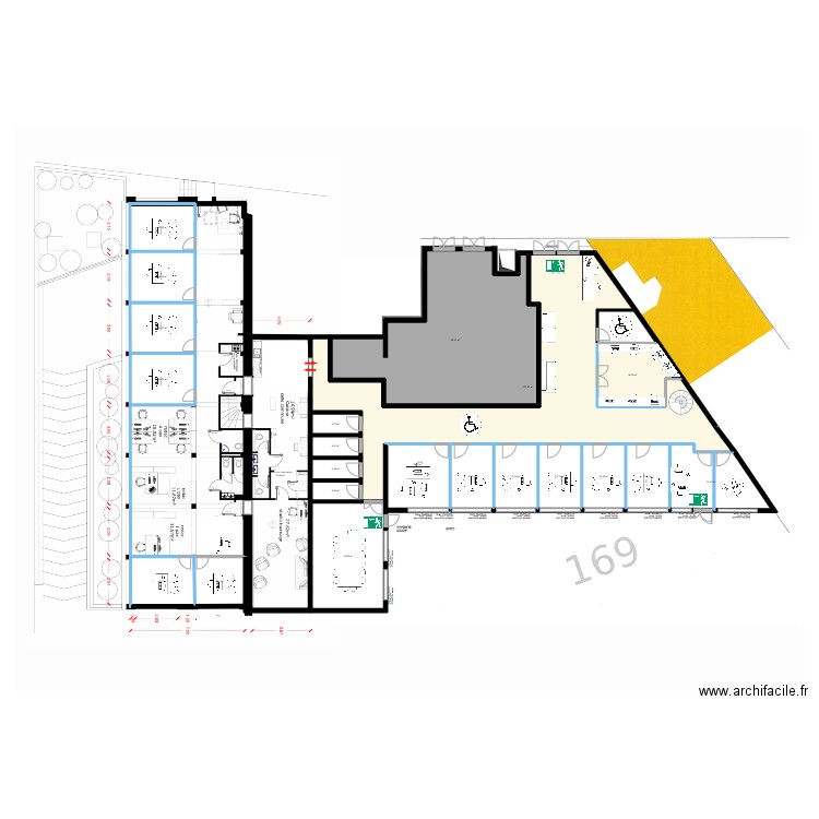 Plan Damiens/Kermen. Plan de 23 pièces et 554 m2