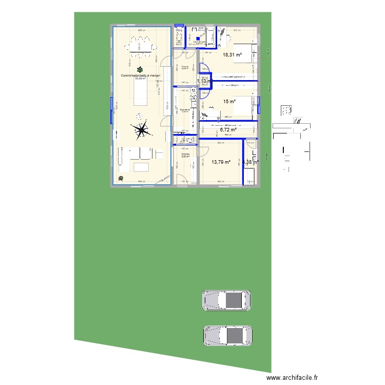 Castelginest 8. Plan de 13 pièces et 151 m2