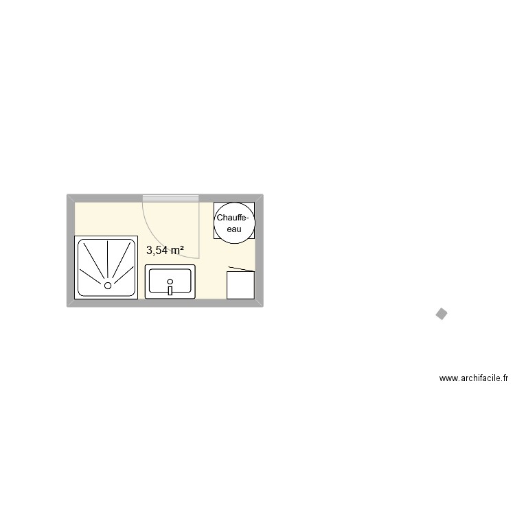 sdb. Plan de 1 pièce et 4 m2