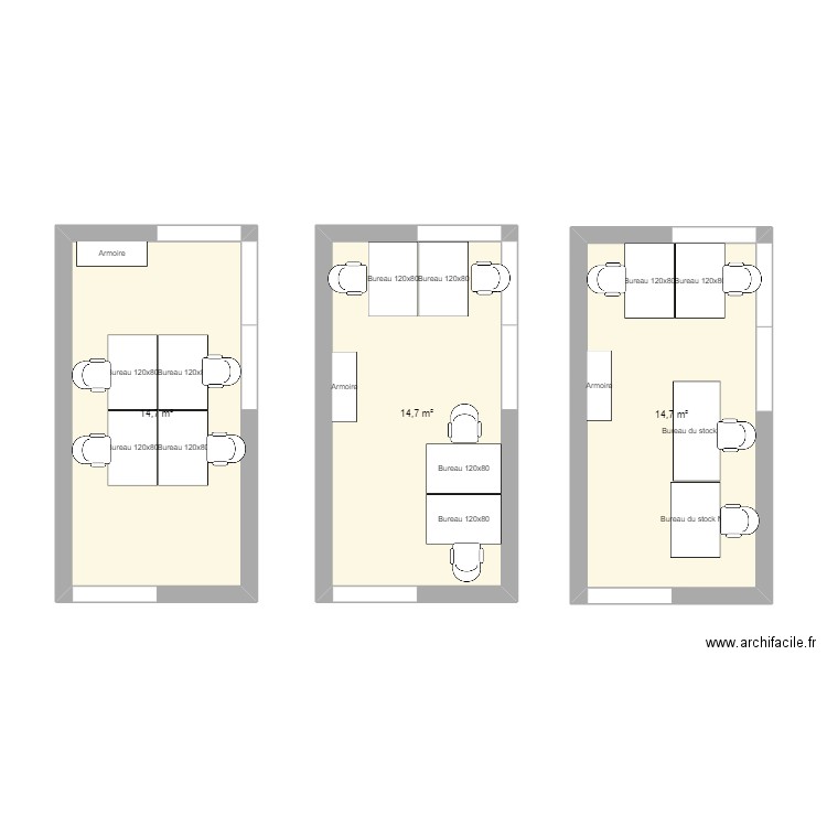 MTE. Plan de 3 pièces et 44 m2