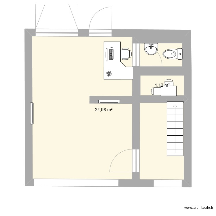 plan SAV PRO URBAIN2. Plan de 2 pièces et 26 m2