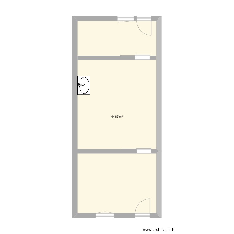 INSTITUT LOLASARR. Plan de 1 pièce et 45 m2