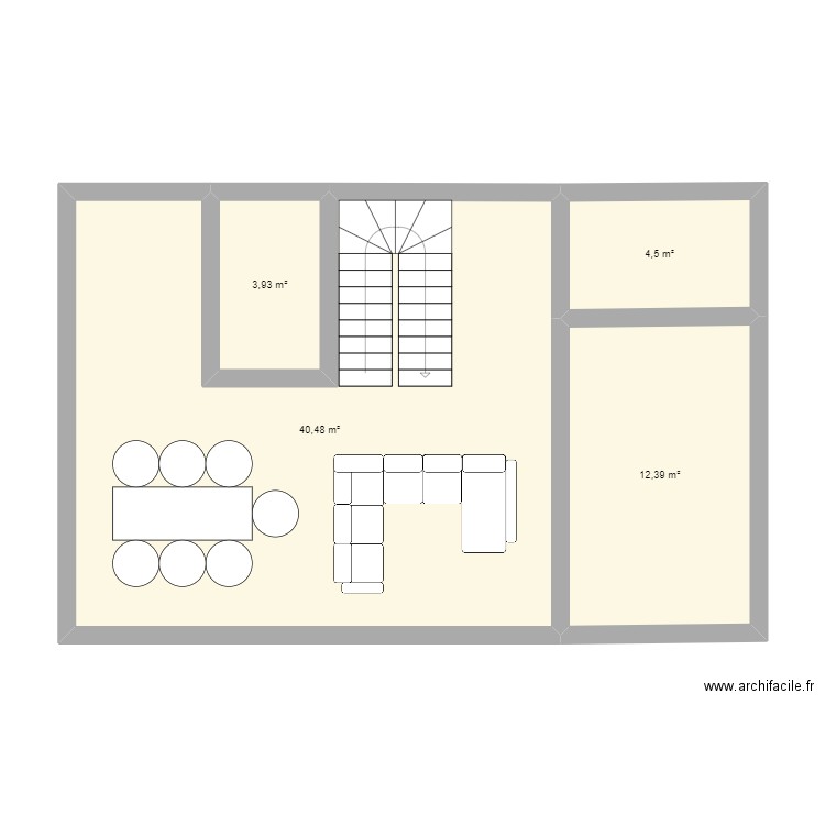 Maison type. Plan de 4 pièces et 61 m2