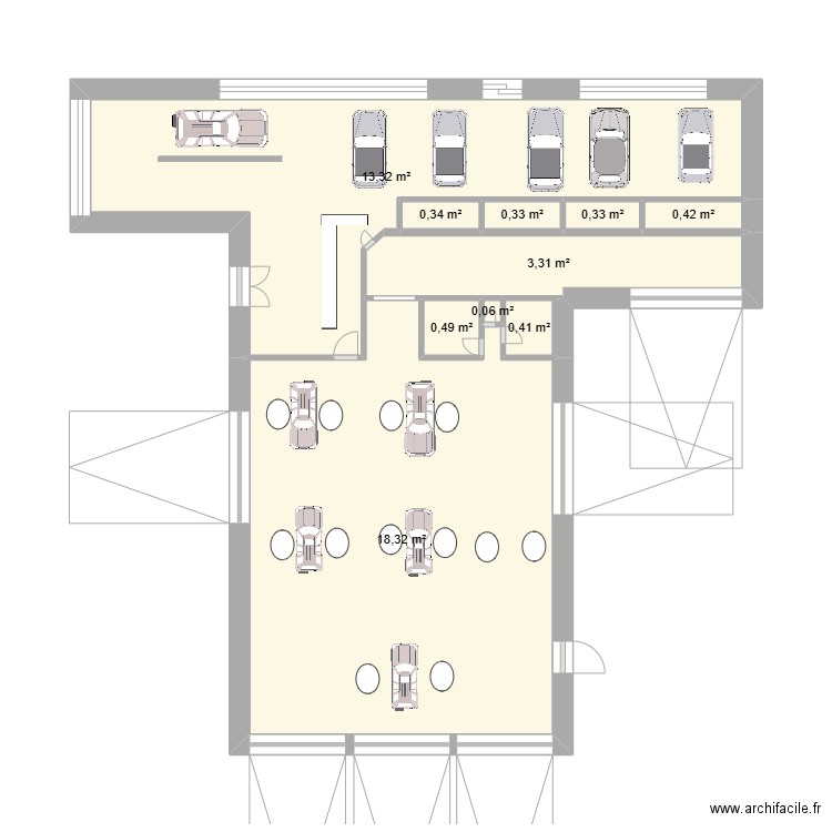 vw atelier1. Plan de 10 pièces et 37 m2