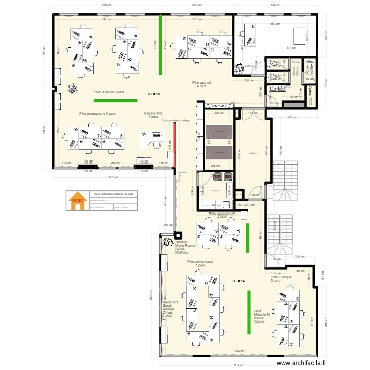 Plan 1er étage-Modif-sanitaire-V4. Plan de 13 pièces et 272 m2