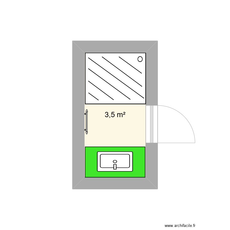 corse 2. Plan de 1 pièce et 4 m2