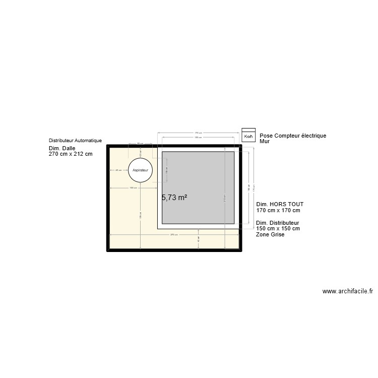 Station MS WASH / Dalle Distributeur. Plan de 1 pièce et 6 m2