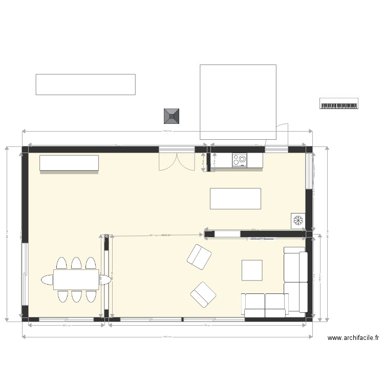 GMotte8. Plan de 1 pièce et 70 m2