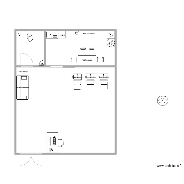 maquette. Plan de 3 pièces et 49 m2