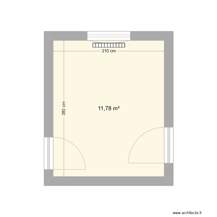 chambre israa. Plan de 1 pièce et 12 m2