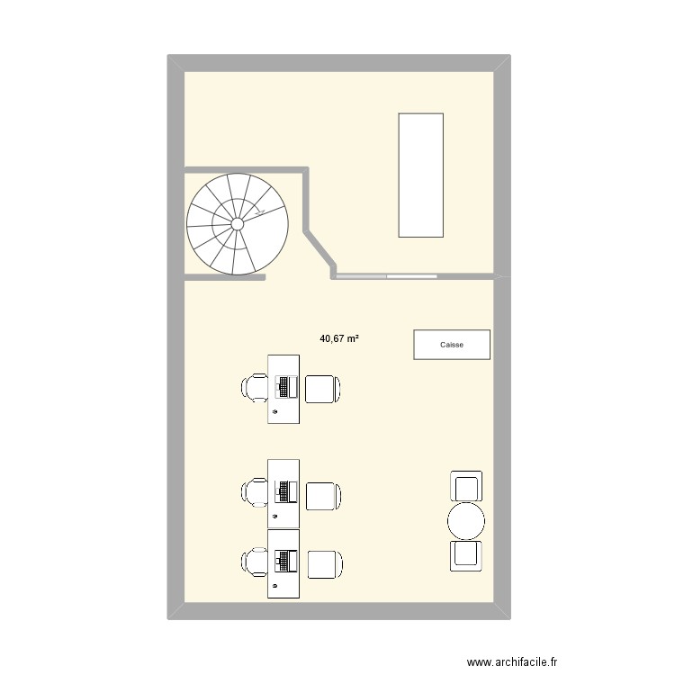 projet magasin Dardilly. Plan de 1 pièce et 41 m2