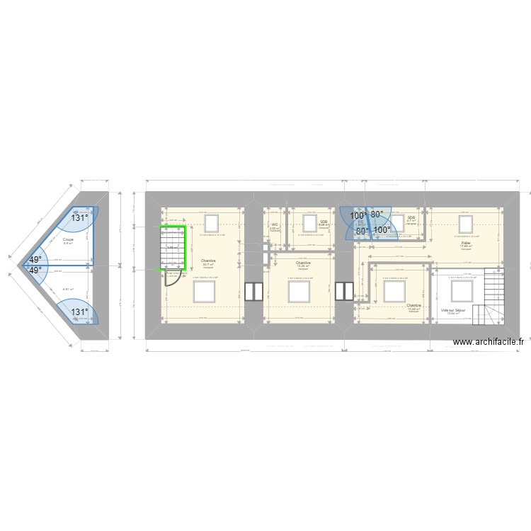 ML24011190. Plan de 21 pièces et 196 m2