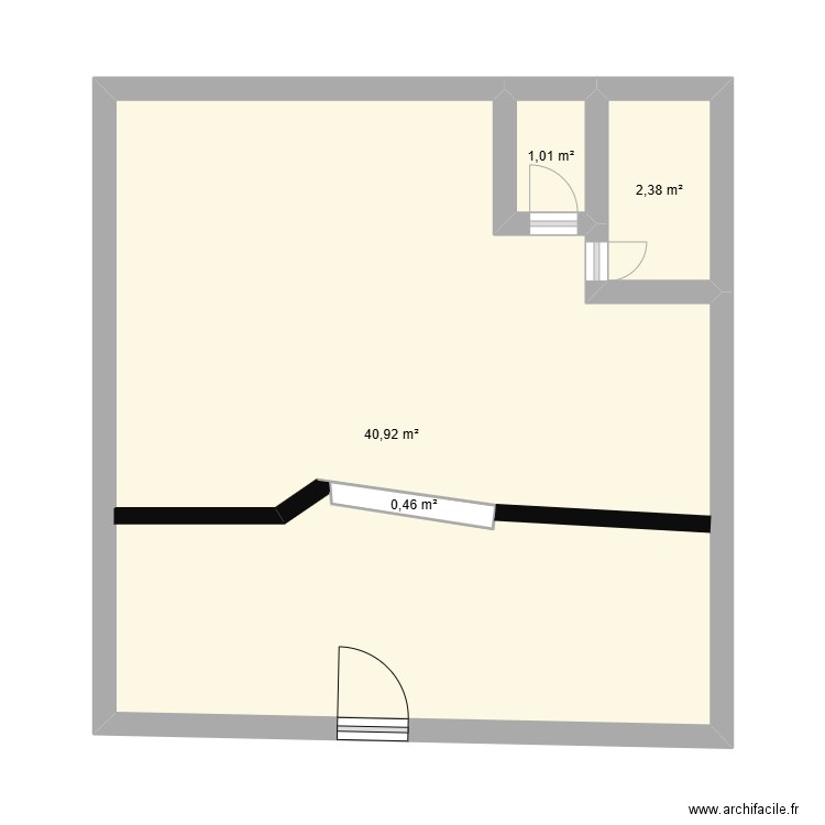 PLAN SALON . Plan de 4 pièces et 46 m2