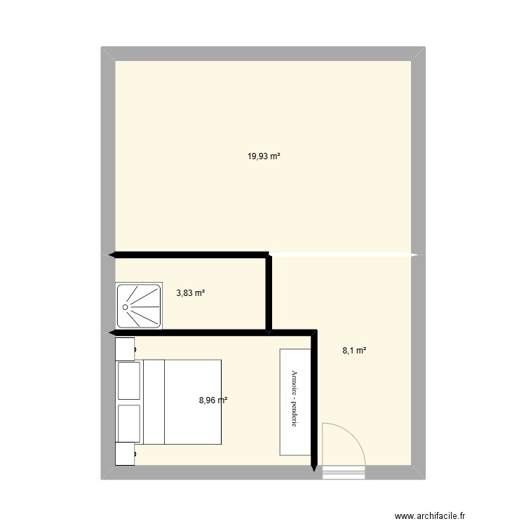 Luz3. Plan de 4 pièces et 41 m2