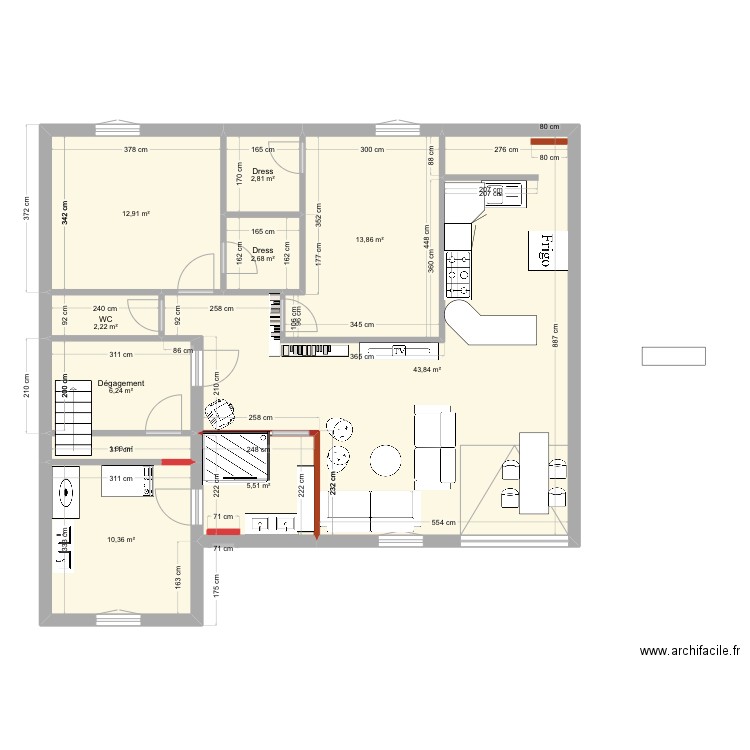 BRETIGNY . Plan de 10 pièces et 102 m2