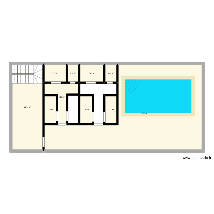 sap. Plan de 10 pièces et 122 m2