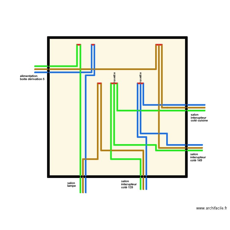 2 elec. Plan de 22 pièces et 44 m2