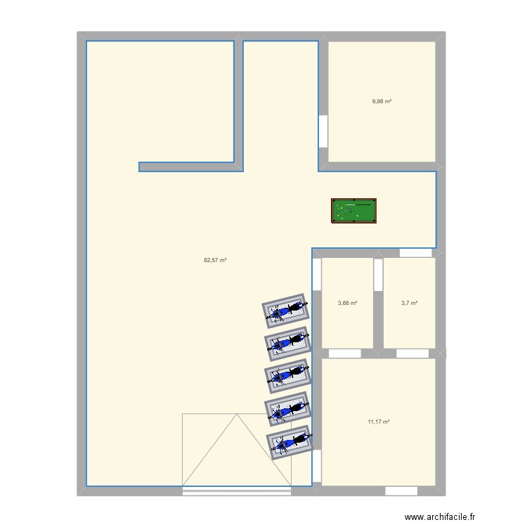 garage. Plan de 5 pièces et 111 m2