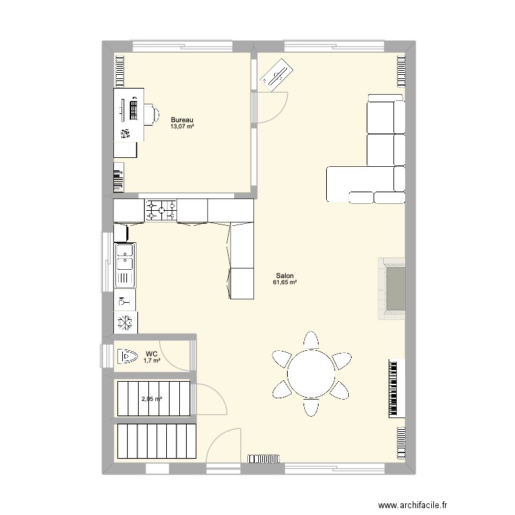 Chez Nous. Plan de 4 pièces et 78 m2