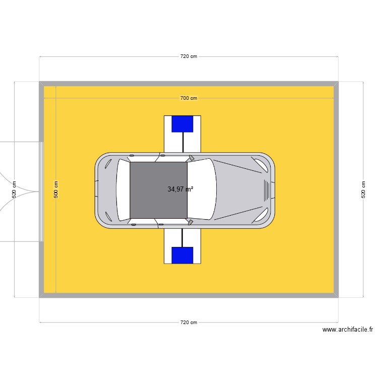 Pont. Plan de 1 pièce et 35 m2