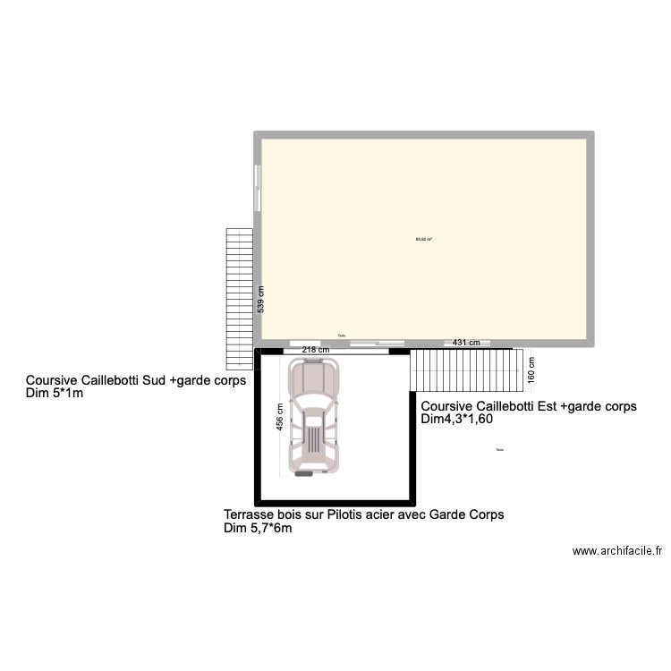 terrasse2. Plan de 1 pièce et 96 m2