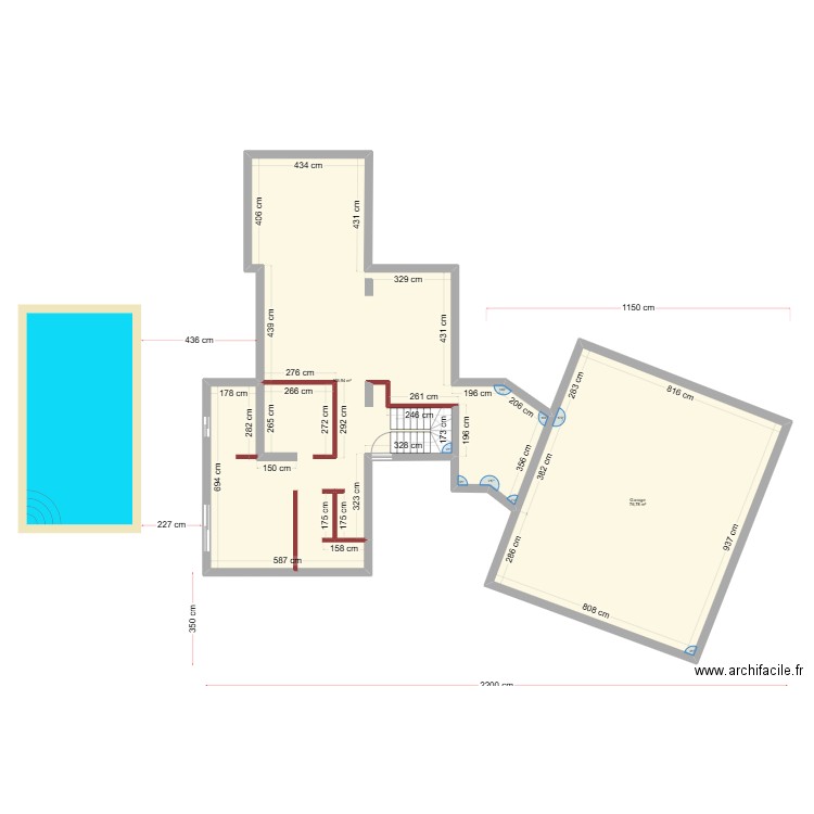 Maison_Inversée. Plan de 2 pièces et 184 m2