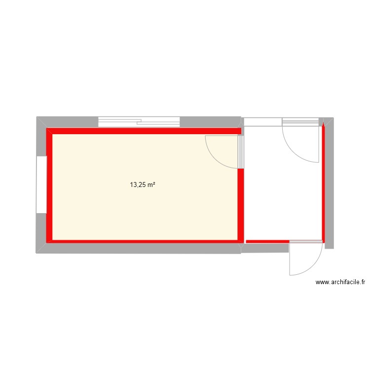 MEYER / GAYRARD. Plan de 1 pièce et 13 m2