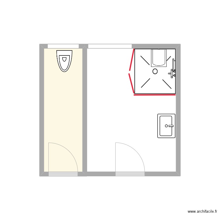 Projet_Coiffard. Plan de 1 pièce et 3 m2