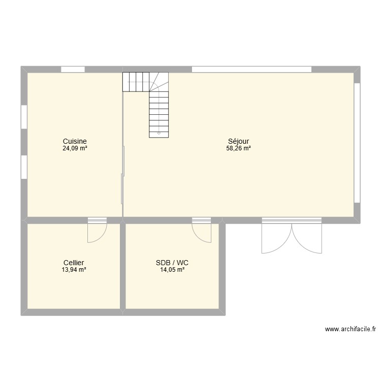 S.K. Plan de 4 pièces et 110 m2