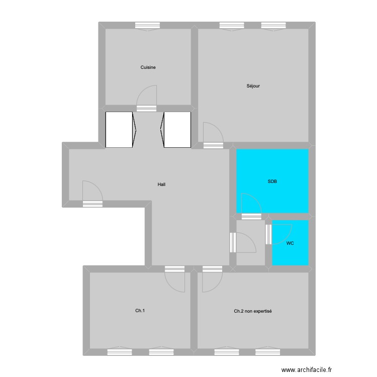 Grand-Pré 14 - 2ème. Plan de 8 pièces et 96 m2