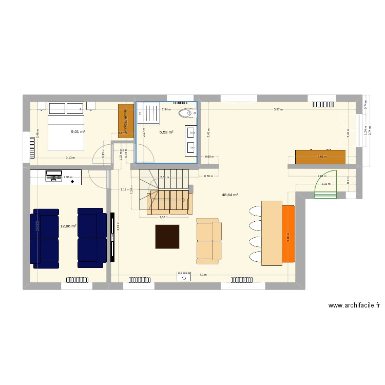 Maison Grenoble 4. Plan de 4 pièces et 76 m2