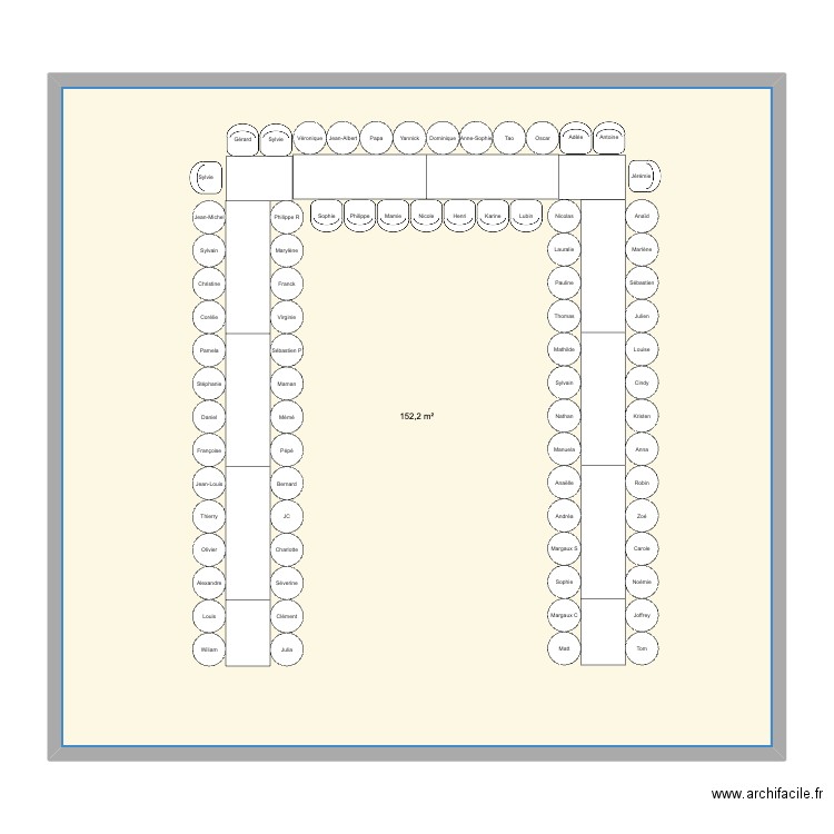 20 & 25 ans. Plan de 1 pièce et 152 m2