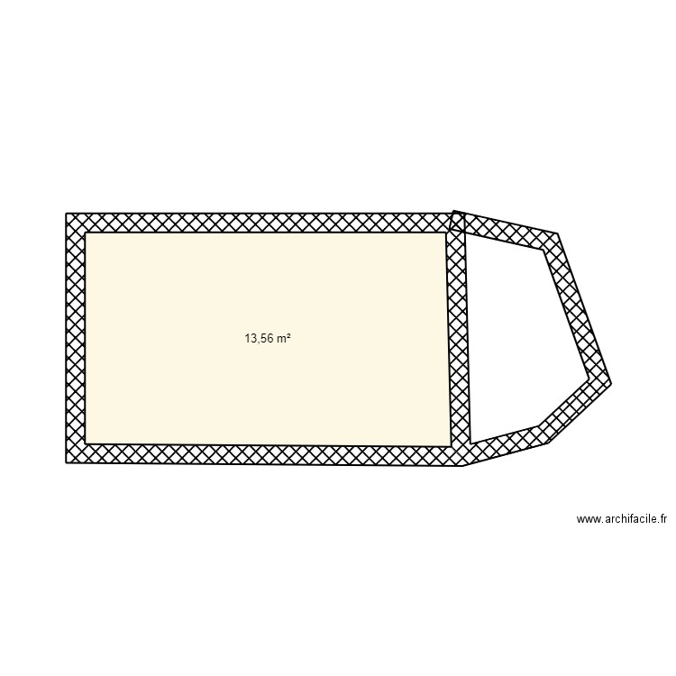 test. Plan de 1 pièce et 14 m2