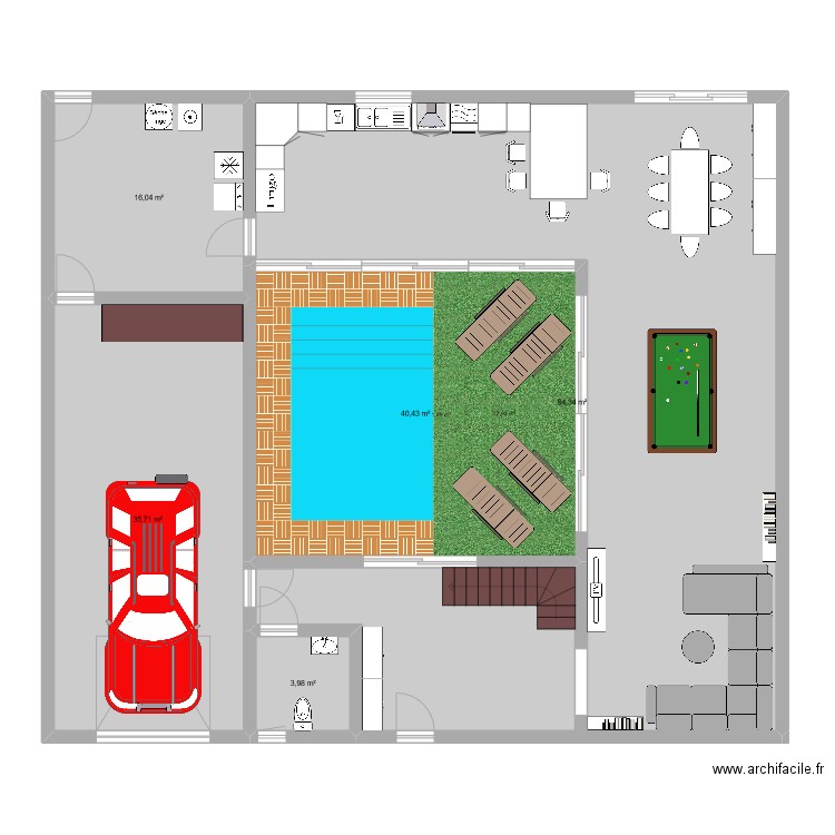 Maison Romaine 2. Plan de 5 pièces et 190 m2