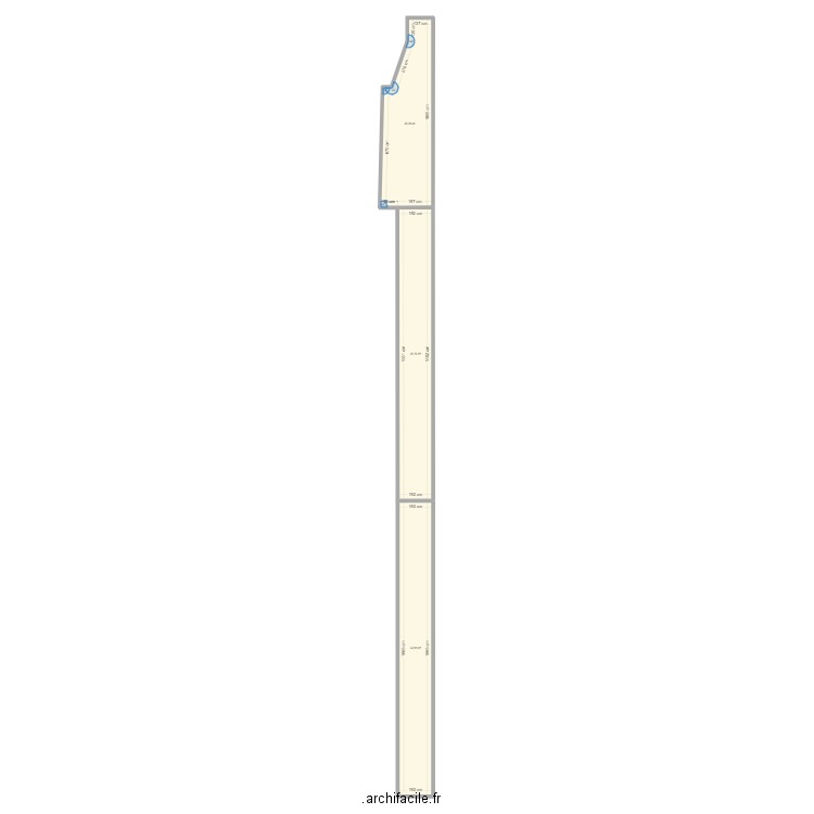 chantier . Plan de 3 pièces et 90 m2