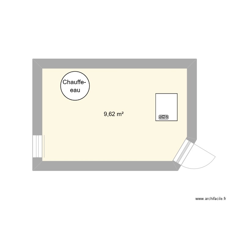 Chamblandes 42, Pully. Plan de 1 pièce et 10 m2