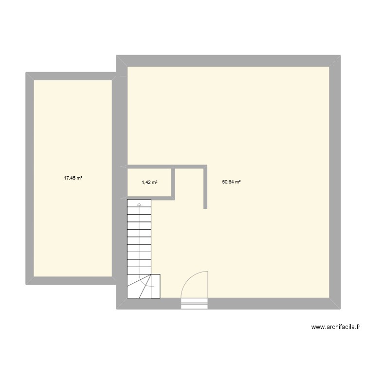 Maison. Plan de 3 pièces et 70 m2