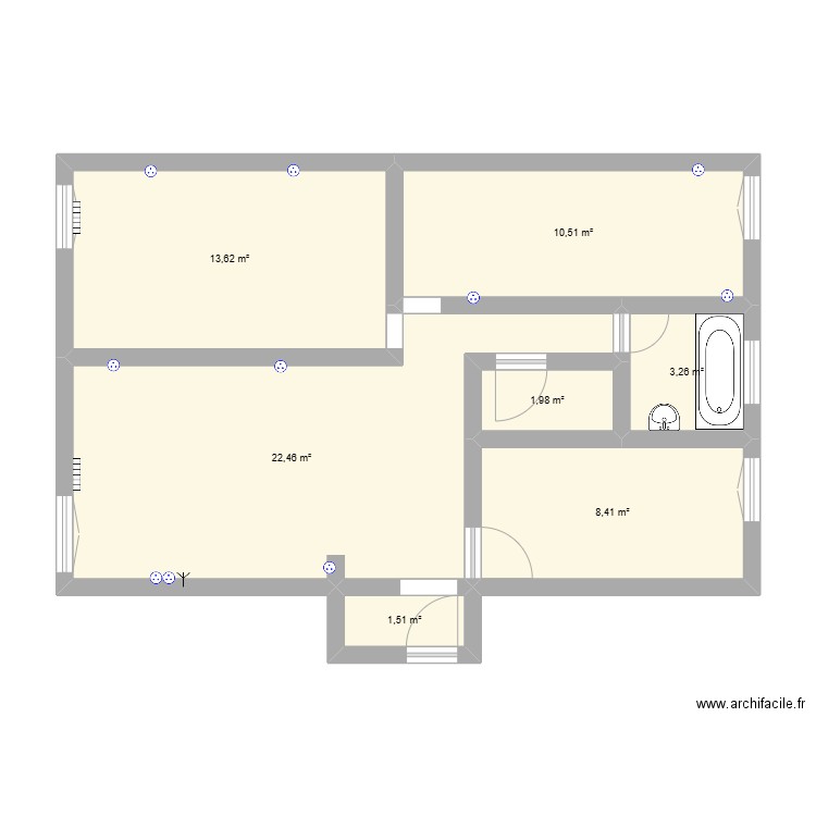 appartment brice. Plan de 7 pièces et 62 m2