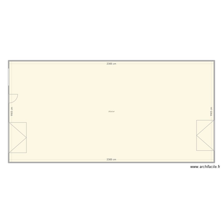 bat rect 12/24m . Plan de 1 pièce et 275 m2